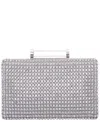 Nina Mini Crystal Encrusted Minaudiere Lift Lock Clutch In Gray
