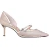Nina Nashly Pointed Toe Cap Toe Mary Jane Pump In Silver