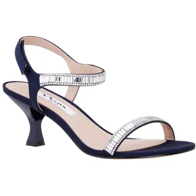 Nina Niara Womens Rhinestone Padded Insole Ankle Strap In Multi