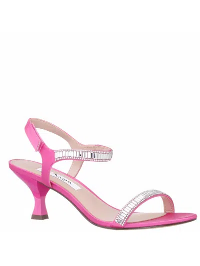 Nina Niara Womens Satin Crystal Heels In Pink