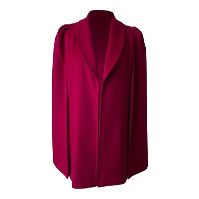 Nina Nieves Women's Pink / Purple Wool Cashmere Rosa Short Cape In Fuchsia Pink In Pink/purple