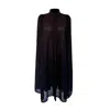 Nina Nieves Women's Shay Black Crochet Knit Cape In Black
