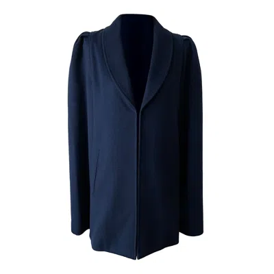 Nina Nieves Women's Wool Cashmere Marina Short Cape In Navy Blue