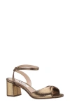 Nina Nigella Glitter Ankle Wrap Sandal In Bronze