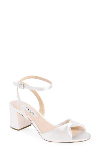 Nina Nigella Glitter Ankle Wrap Sandal In Ivory