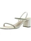 Nina Nissy-ls Womens Satin Rhinestone Block Heel In White