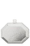 Nina Octagonal Minaudière Frame Clutch In Blue