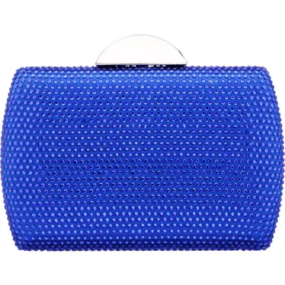 Nina Pacey Crystal Minaudière In Blue