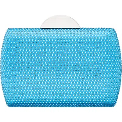Nina Pacey Crystal Minaudière In Blue
