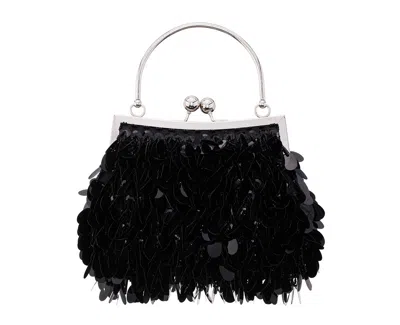 Nina Paillette Frame Pouch In Black