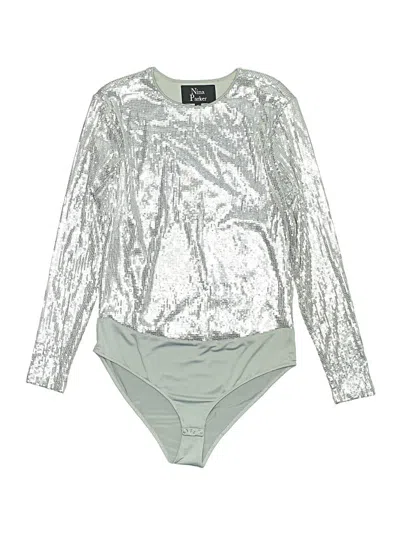 Pre-owned Nina Parker Bodysuit In Silver
