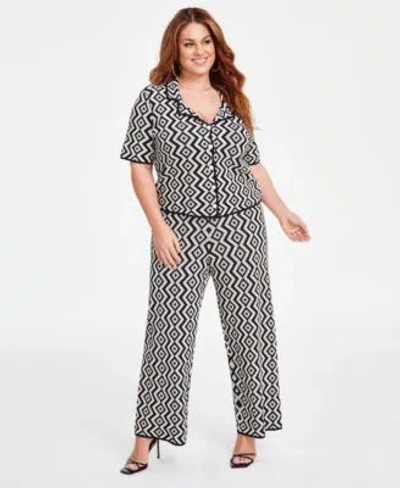 NINA PARKER BUTTON DOWN SWEATER SWEATER PANTS