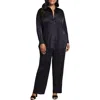Nina Parker Plus Womens Collar Side Slit Button-down Top In Blue