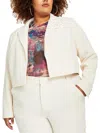 Nina Parker Plus Womens Crepe Open-front Blazer In Multi