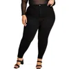 Nina Parker Plus Womens High Rise Knit Skinny Jeans In Multi