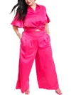 NINA PARKER PLUS WOMENS HIGH RISE SOLID WIDE LEG PANTS