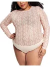 Nina Parker Plus Womens Monogram Crewneck Bodysuit In Multi