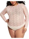 Nina Parker Plus Womens Monogram P Polyester Bodysuit In Multi