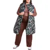 Nina Parker Trendy Plus Size Plus Size Camo Maxi Puffer Vest In Green