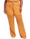 Nina Parker Plus Womens Open Stitch High Rise Flared Pants In Multi