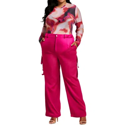Nina Parker Plus Womens Pocket Polyester Cargo Pants