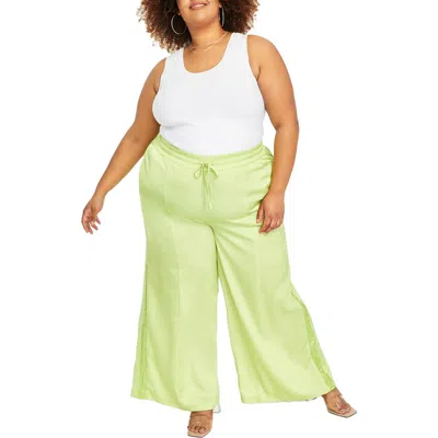 Nina Parker Plus Womens Sequined High Rise Wide Leg Pants In Multi
