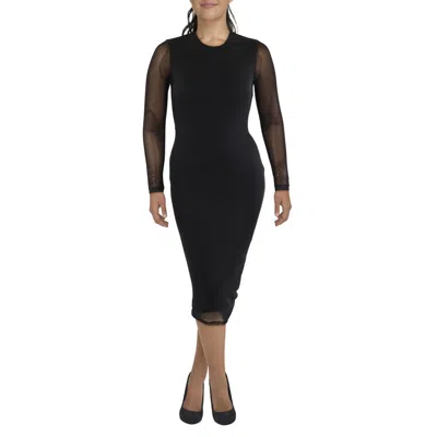 Nina Parker Plus Womens Sheer Polyester Midi Dress