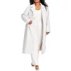 Nina Parker Plus Womens Shoulder Pads Polyester Trench Coat In White