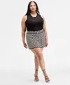 Nina Parker Trendy Plus Size Geo-knit Skort In Multi