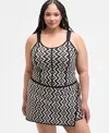 Nina Parker Trendy Plus Size Geo-knit Tank