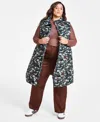 Nina Parker Trendy Plus Size Plus Size Camo Maxi Puffer Vest In Camo