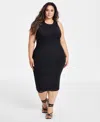 Nina Parker Trendy Plus Size Printed Mesh Midi Dress, Created For Macy's