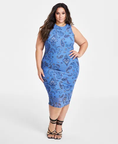 princess polly baby blue dress Patterned Maxi Dress Sky Blue Bandana Print for Women main image 0