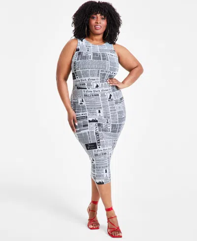 macys plus size midi dress Nina Parker Macys Plus Size Midi Dress Nina Parker Trendy Plus Size Denim  Ruched Tie-Front