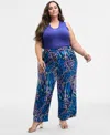 Nina Parker Trendy Plus Size Printed Wide-leg Pants