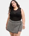 Nina Parker Trendy Plus Size Sheer Sweater-knit Tank In Multi