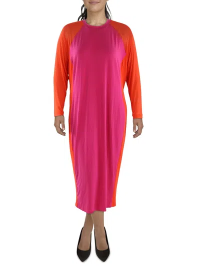 Nina Parker Womens Colorblock Long Maxi Dress In Multi