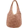 Nina Payton Raffia Shoulder Bag In Tan-natural