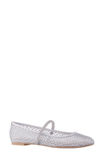 Nina Peggy Mary Jane Flat In Silver