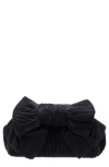 Nina Pleated Bow Clutch In Black