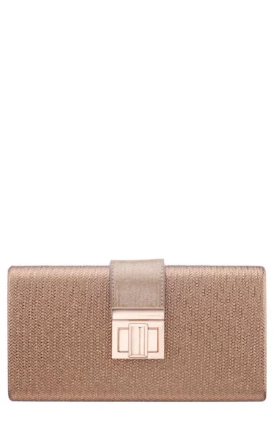 Nina Presly Faux Leather Clutch In Brown