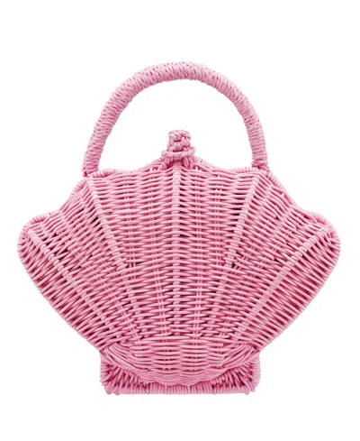 Nina Rattan Shell Minaudiere Small Clutch Handbag In Pink