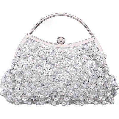 Nina Rava Embellished Clutch In Silver