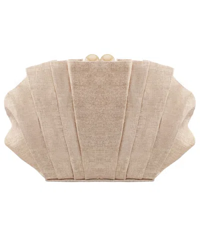 Nina Reef Shell Minaudiere Small Clutch Handbag In Neutral
