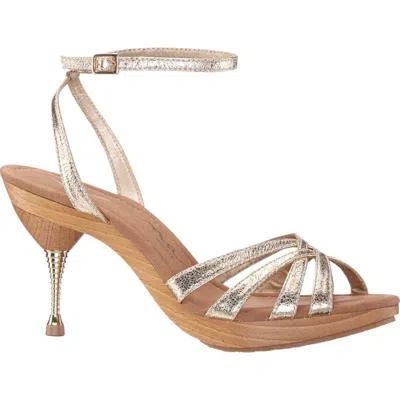 Nina Remi Ankle Strap Platform Sandal In Gold