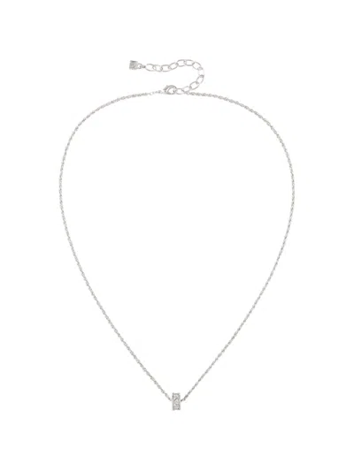 Pre-owned Nina Ricci 1980 Round-pendant Necklace In Silver