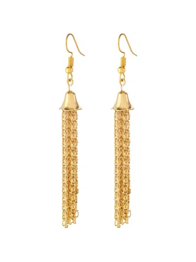 Pre-owned Nina Ricci 1980 Tasselled Earrings In Gold
