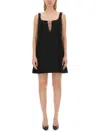 Nina Ricci Embellished Square Neckline Mini Length Dress In Black