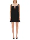 Nina Ricci Embellished Square Neckline Mini Length Dress In Black