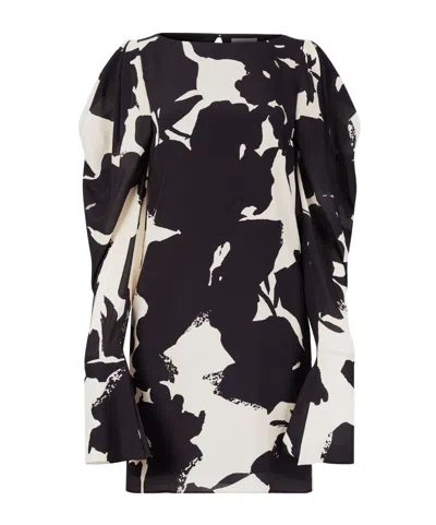 NINA RICCI ABSTRACT-PRINT SILK-TWILL DRESS